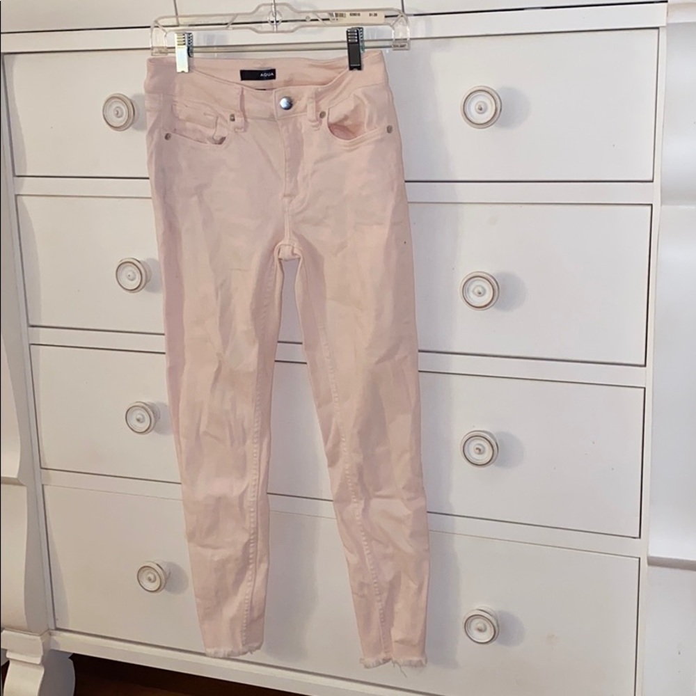 AQUA light pink skinny jeans size 25